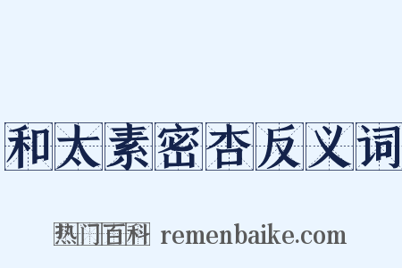 和太素密杏反义词是什么意思的图片